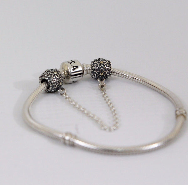 Silver Sterling Bouquet flower safety chain