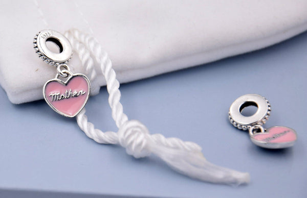 Mother & Daughter Duo Twin Heart Mom Mum love Dangle Pendant Charm