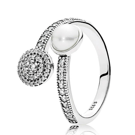 Silver Sterling Sparkling White Radiant Stackable Ring