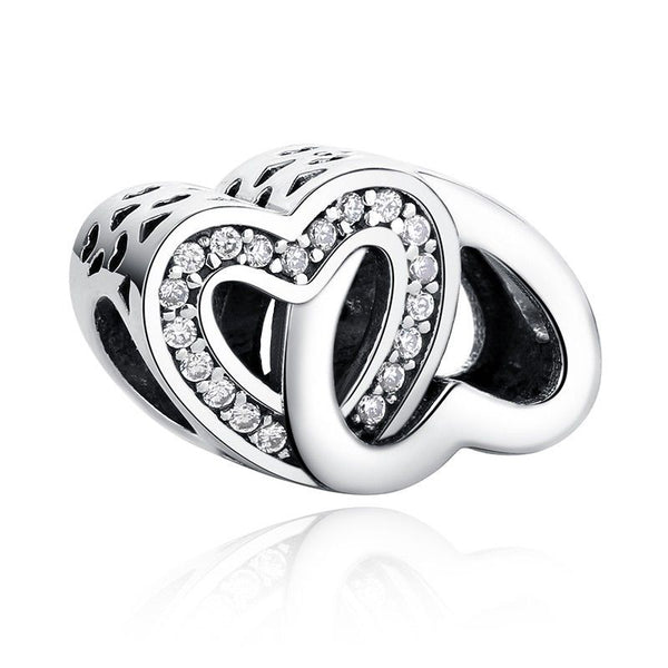 Entwined love twin heart Charm