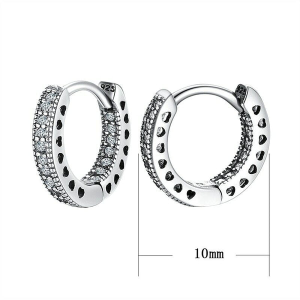 925 Silver Sterling Sparkling HOOP EARRINGS