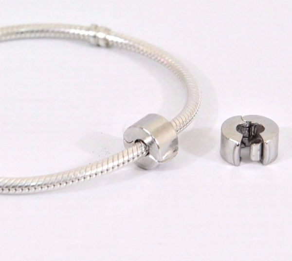 Silver Plated Plain Spacer Clip Stopper
