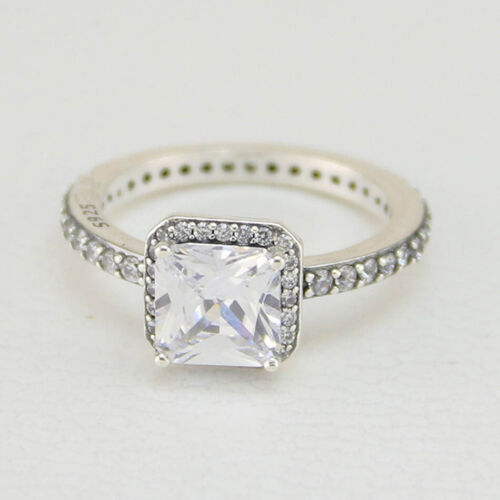 925 Sterling Silver Square Sparkle Timeless Glow Ring