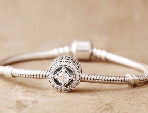 Silver Sterling Vintage Allure Stone Charm