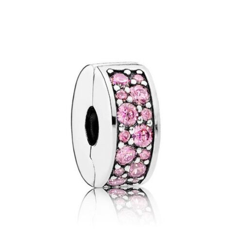 pink Shining Elegance Pave Clip Charm