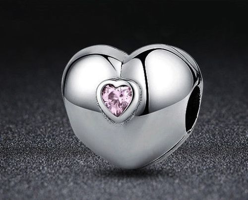 Love pink Heart Lock Clip Stopper Charm