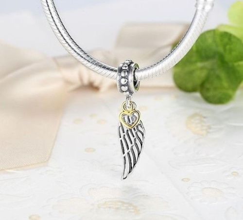 silver sterling love guidance angel Feather Wing charm