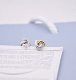 Silver Sterling two tone interlinked circles earrings