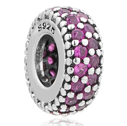 silver sterling Pave inspirational slim spacer