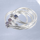 925 Silver Starter Moments Bracelet Blue Pave Barrel Clasp