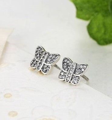 Silver Sterling Pink Cherry Blossom Primrose Floral Earrings