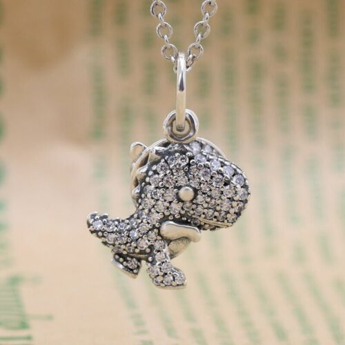 925 Sterling Silver Pave Dinosaur Pet Animal Charm