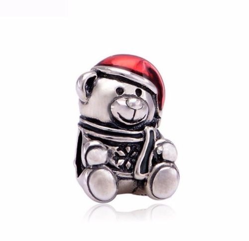 Red hat Santa Teddy Bear father Christmas xmas Charm
