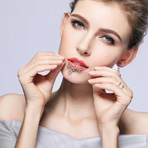 Sterling Silver Dazzling SHIMMERING LEAVES Drop Earrings