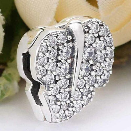 925 Silver Reflexions Sparkling Pave Floating Clip On Safety Chain Fits Reflexions bracelets