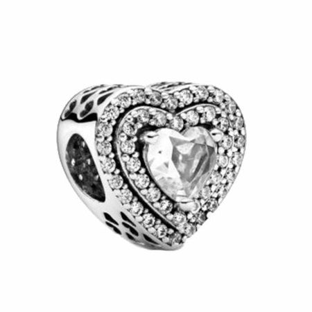 925 silver Best Sister Love Heart Stone Charm