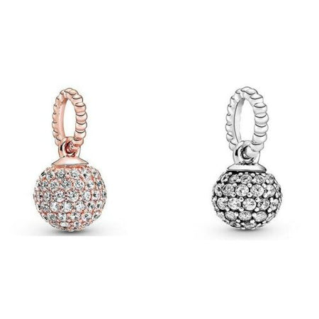925 Sterling Silver Pave Dog Paw Animal Charm