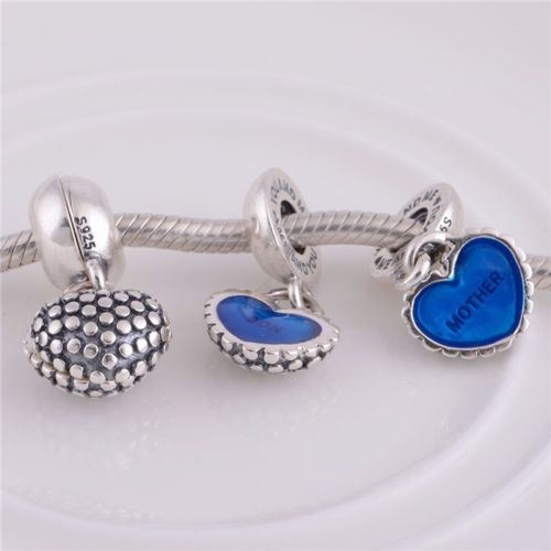 Mother & Son Duo Twin Heart Mom Mum love Dangle Pendant Charm