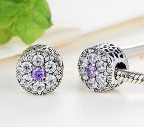 pandora style fit forget me not purple Charm