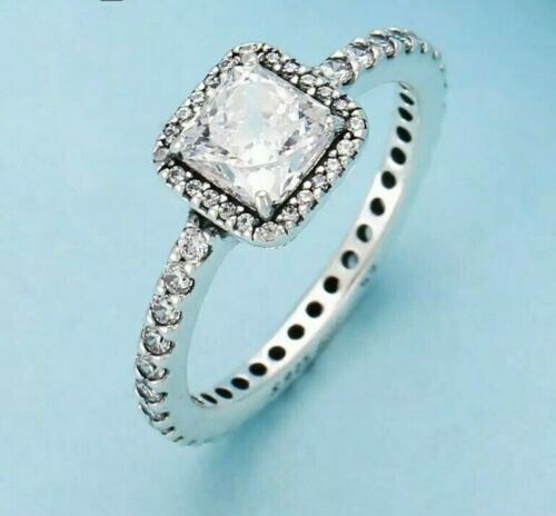 925 Sterling Silver Square Sparkle Timeless Glow Ring