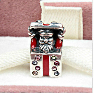 Santa Claus Present Christmas xmas open gift box Charm
