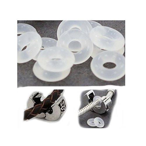 Clear silicone rubber stopper clip inserts holds charm in place