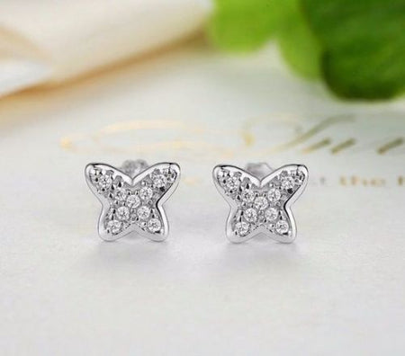 Silver Sterling Pink Cherry Blossom Primrose Floral Earrings