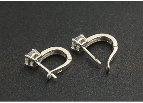 Silver Sterling Dazzling best friends U Shape zircon earrings