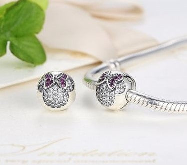 Silver Sterling Minnie Mouse Stopper Clip