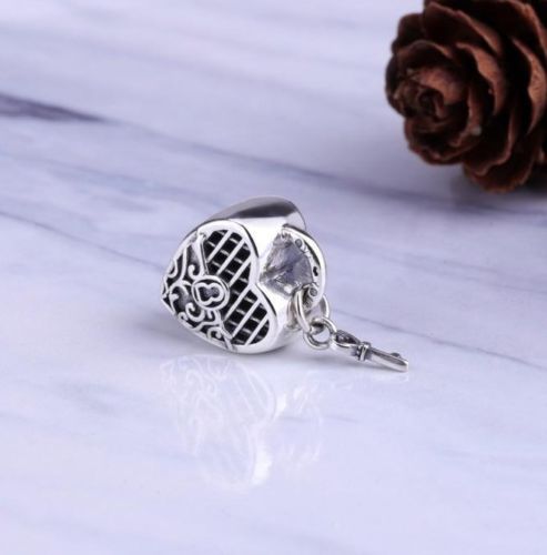 925 Sterling Silver LOVE YOU REGAL LOCK KEY Dangle Charm