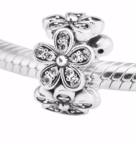 Silver Plated Darling Daisies Floral Spacer