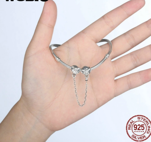 Silver Sterling Dainty Bow knot safety chain