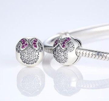 Silver Sterling Minnie Mouse Stopper Clip