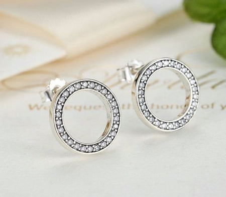 Silver Sterling Pink Cherry Blossom Primrose Floral Earrings