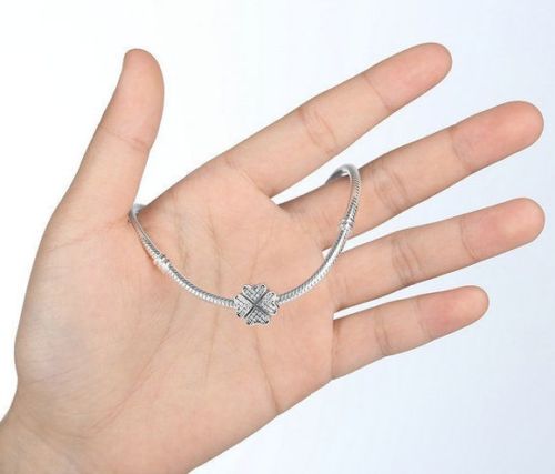 925 Silver Clover Petals of Love Lock Clip Stopper Charm