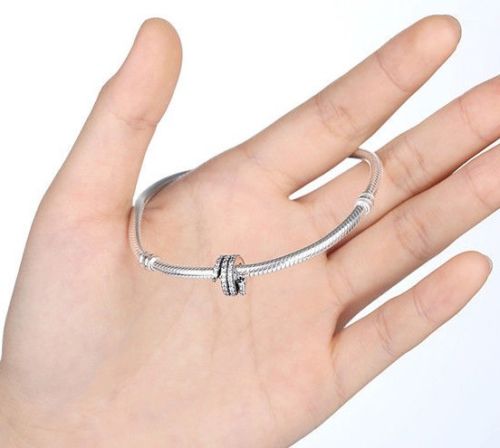 New Silver Sparkling Snake CZ Stone Pendant Charm