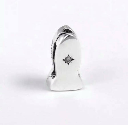 925 Silver Sterling Sparkling Pave Heart Arrow Clip Charm Fits Reflexions bracelets