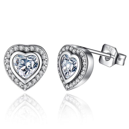 Sterling Silver Delicate Sparkling Elegance Stud Earrings + gift box