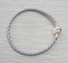 Silver Plated Love Clasp Leather Woven Braided Cord Bracelet
