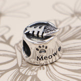 Cat Paw Meow Pet animal heart Feeding bowl Charm pandora fit