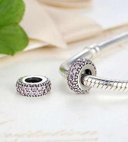 silver sterling Pave inspirational slim spacer