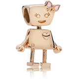 Rose Gold Bella Bot Pink Robot Girl Friend Charm
