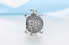 Silver Sterling pave sea turtle pet Charm