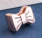 925 Silver Reflexions Rose Gold Sweet Bow Clip Charm Fits Reflexions bracelets