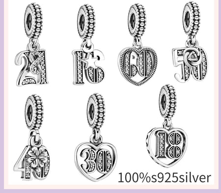 925 Silver rose gold openwork family tree hearts charm