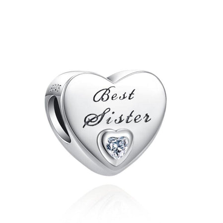 925 Sterling Silver ROSE GOLD Family Love Heart Charm