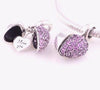 I Love you- Open Heart Purple Pave Pendant Charm