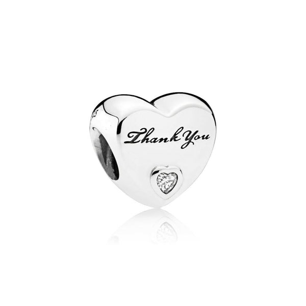 Thank You Love Heart Bracelet Charm