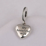 Forever & Always My Beautiful wife Open Heart Pendant Charm
