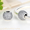 Silver Sterling white crystal Pave Ball Charm